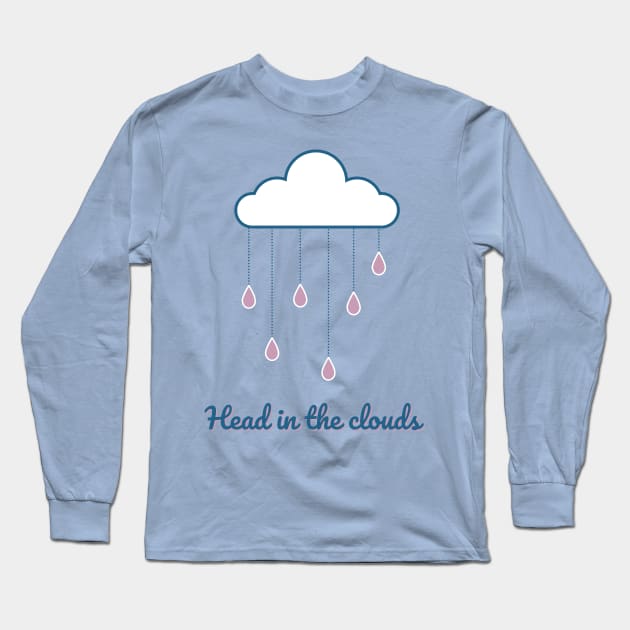 Head in the clouds baby blue cute cloud rain hearts Long Sleeve T-Shirt by From Mars